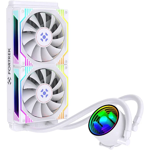 Water Cooler Fortrek Breezy 240mm Branco TDP 240W 67,3 CFM ARGB SYNC 3p 5v