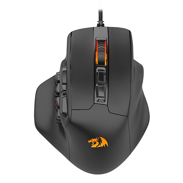 Mouse Gamer Redragon Aatrox RGB 15 Botões Programáveis para MMO PAW3327 12400 DPI M811-RGB