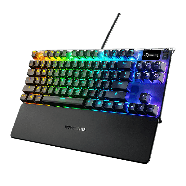 Teclado Mecânico Steelseries Apex 7 TKL RGB Switch Red Oled Display US Preto - 64646
