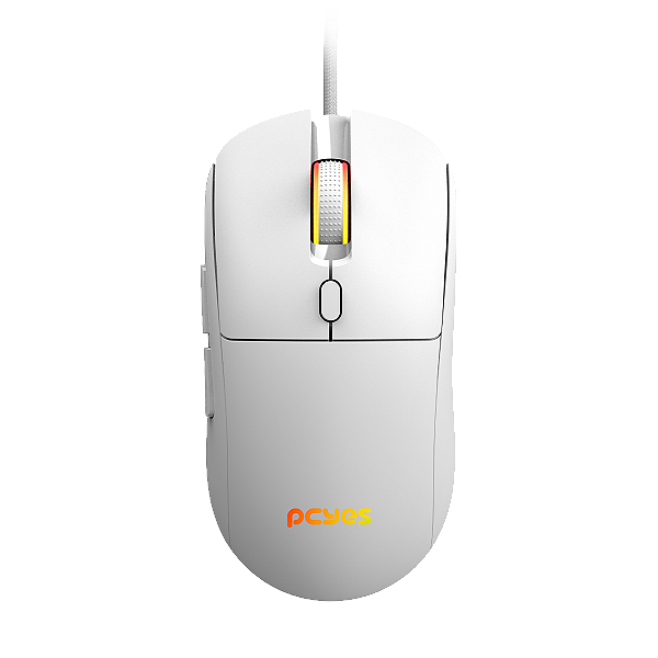 Mouse Gamer Pcyes Basaran White Ghost - 12400 Dpi - Rgb - 6 Botões - Pmgbrwg