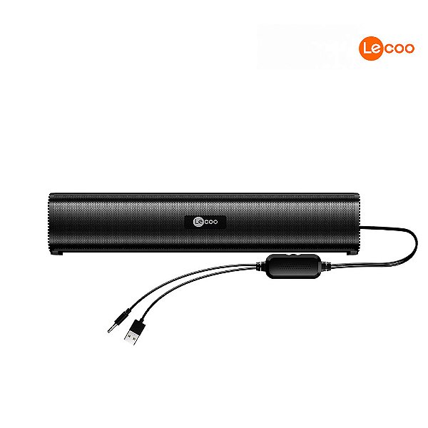 Soundbar 2.0 DS107 USB + P2 Preta Lecoo