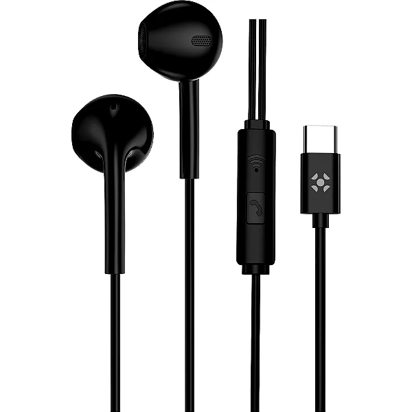 Fone de Ouvido Auricular Com Fio Tipo-C Fortrek EB210 Preto
