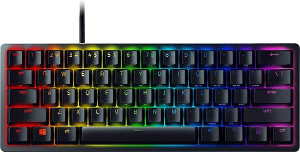 Teclado Mecânico Razer Huntsman Mini 60% Chroma RGB Swich Roxo Preto - RZ0303390500