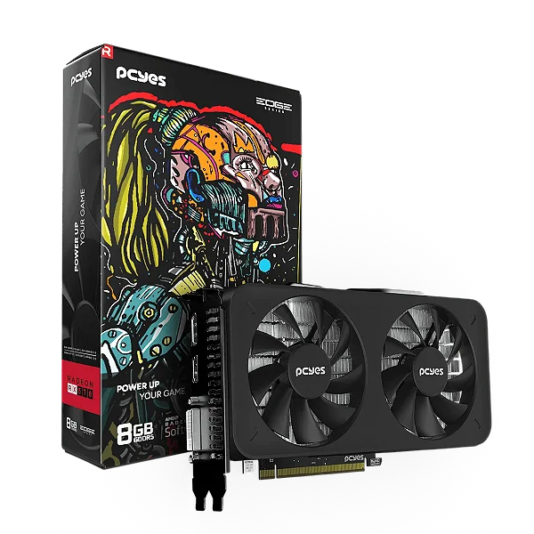 Placa de Vídeo PCYes AMD Radeon RX 570 8Gb 256Bits Gddr5 Projeto Edge Pvex5708Gb2F