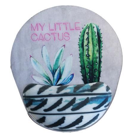 Mousepad Ergonômico Confort Fun Cactus Com Almofada 24cm x 22cm Reliza