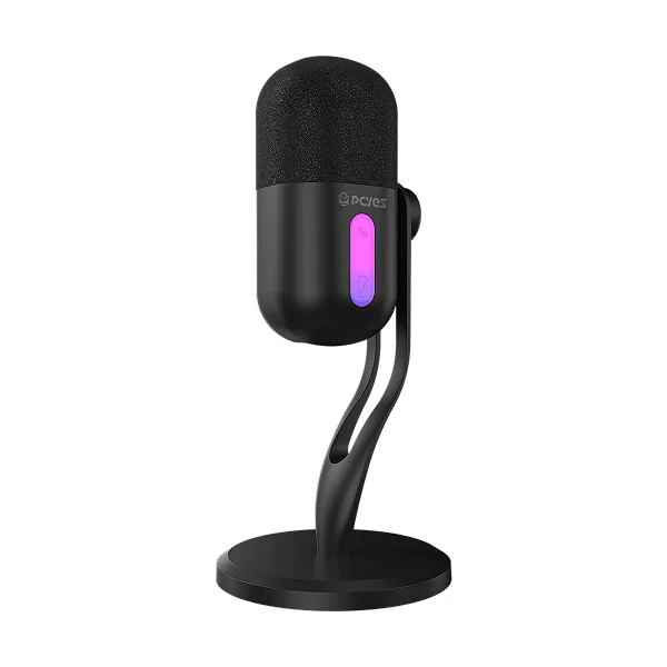 Microfone Gamer Condensador Cardioide Pcyes Volini Black Vulcan Rgb Usb - Mgvlnbv