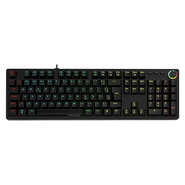 Teclado Mecânico 100% Pcyes Zecky Black Vulcan - Switch Red - Led Rainbow- Ptzkbvrd