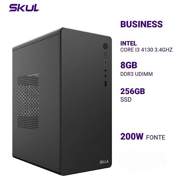 Computador Skul B300 Core i3 4130 3.4Ghz Mem 8Gb Ddr3 Ssd 256Gb Fonte 200W