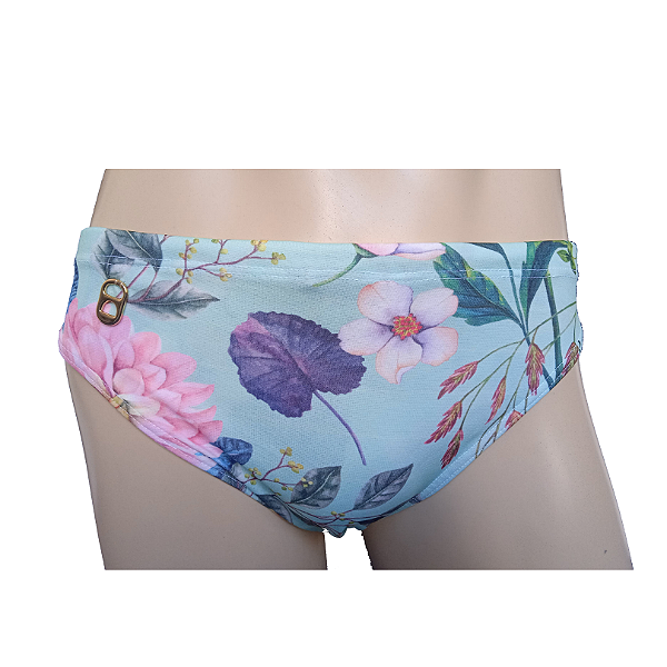 Sunga Slim Verde Estampada Flores