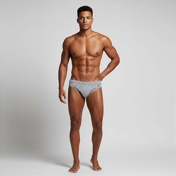 Sunga Slim Branca com Preto Arrastão Lacrey