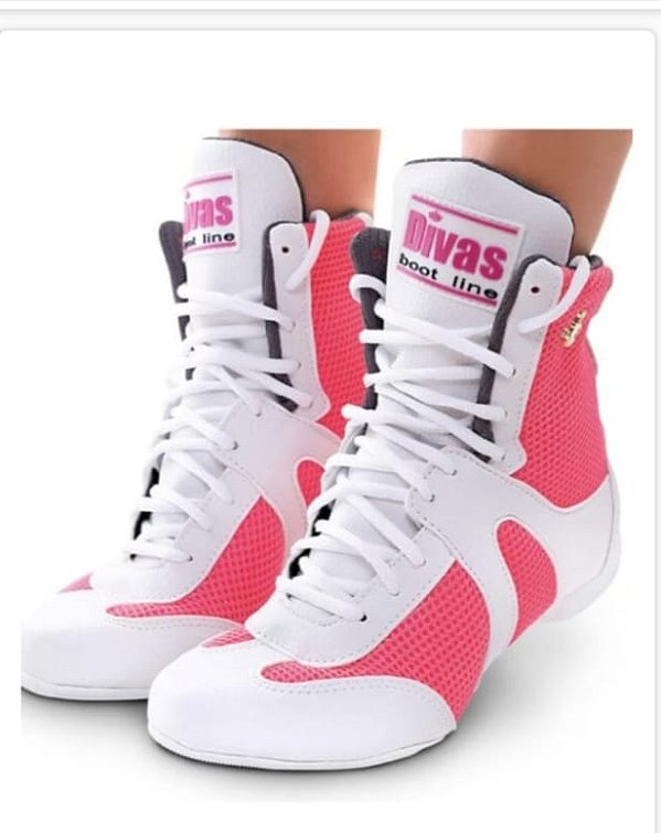 tenis botinha boot training rosa branco 37