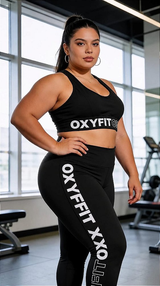 conjunto legging top vision oxyfit preto GG