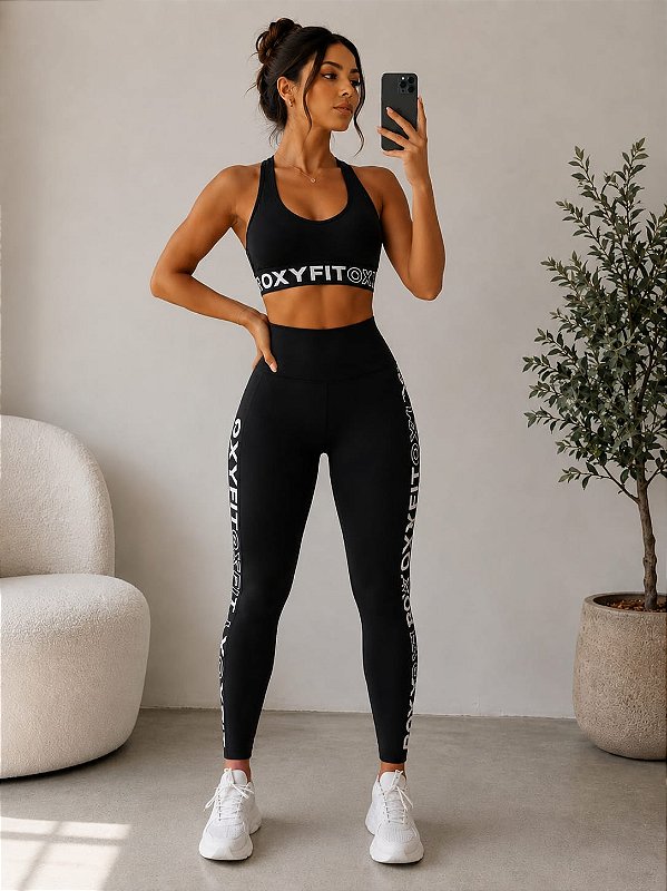 conjunto legging top vision oxyfit preto m