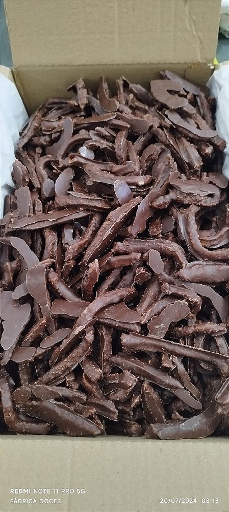TIRINHA GENGIBRE COBERTA CHOCOLATE 3KG CAIXA ATACADO