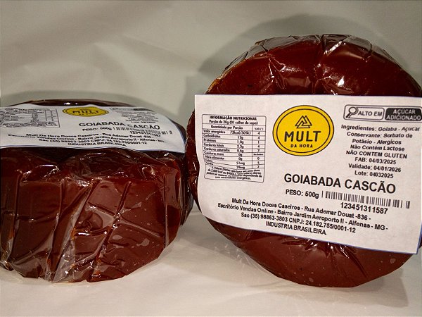 GOIABADA CASEIRA REDONDA E RETANGULAR 500Gr UNT. DIRETO FABRICA ATACADO CAIXA 18 UND