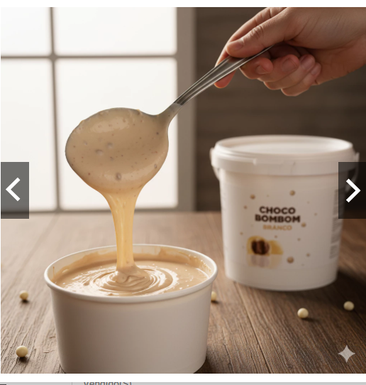 RECHEIO DE CHOCOBOMBOM BRANCO BALDE 4KG ATACADO DIRETO FABRICA MULT DA HORA DOCES CASEIROS