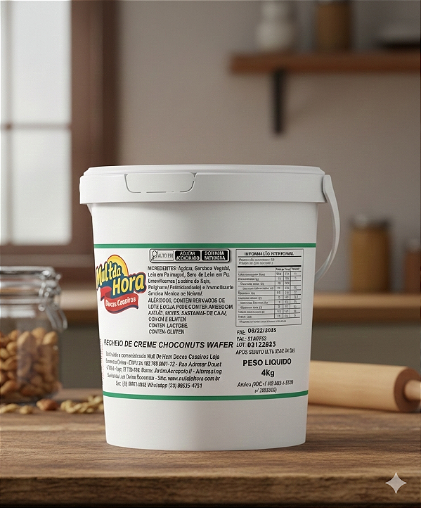 RECHEIO DE CREME CHOCONUTS WAFER 4KG DIRETO DE ATACADO FABEICA MULT DA HORA DOCES CASEIRO