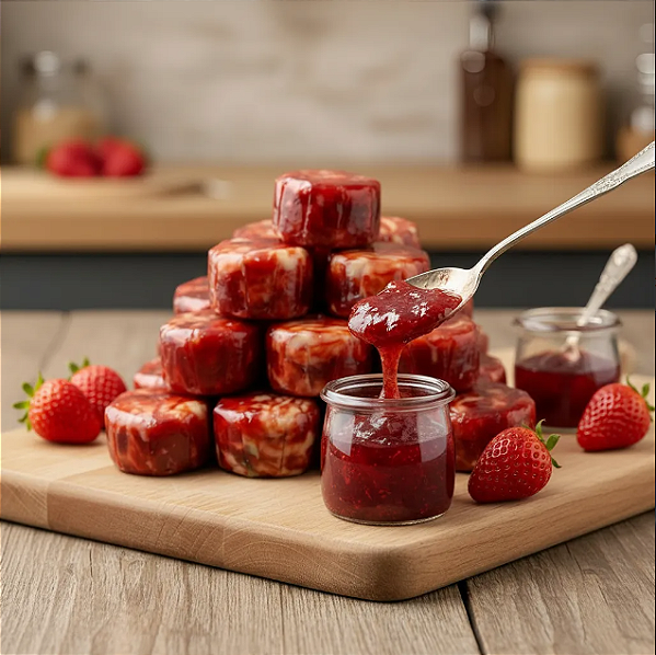 Cocada Leite Puro com Geleia Morango 180g Kit 24 Und