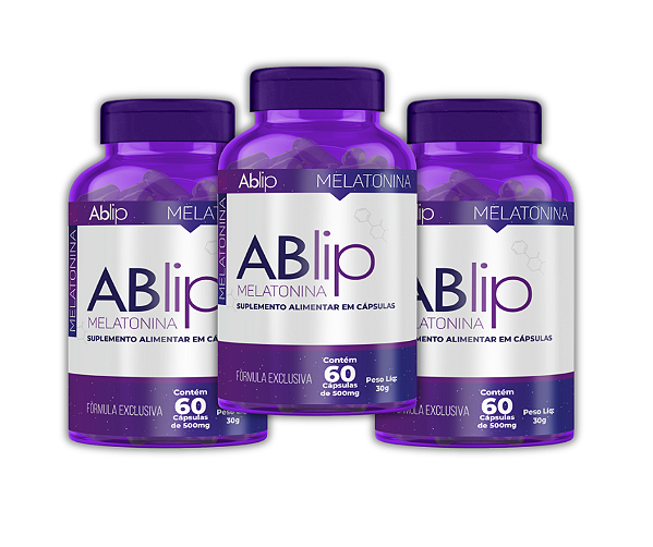 Kit 3x ABLIP Melatonina: 180 Cápsulas para um Sono Profundo e Restaurador