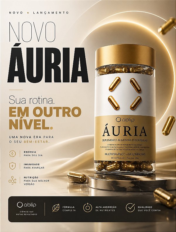 Áuria Multivitamínico 60 cápsulas Energia e Imunidade