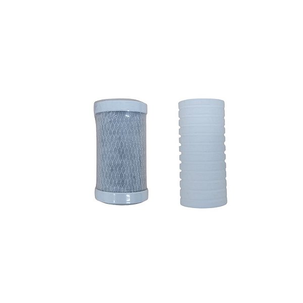 Kit filtros Carbon e Ranhurado de 5 pol com rosca 1/2
