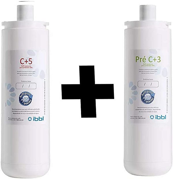 Kit Refil Filtro Ibbl Purificador Bebedouro C+5 + Pré C+3 Cor:Branco