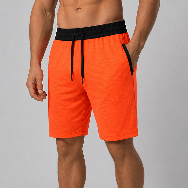 Bermuda Masculina Moletom MXD Conceito Laranja Fluorescente