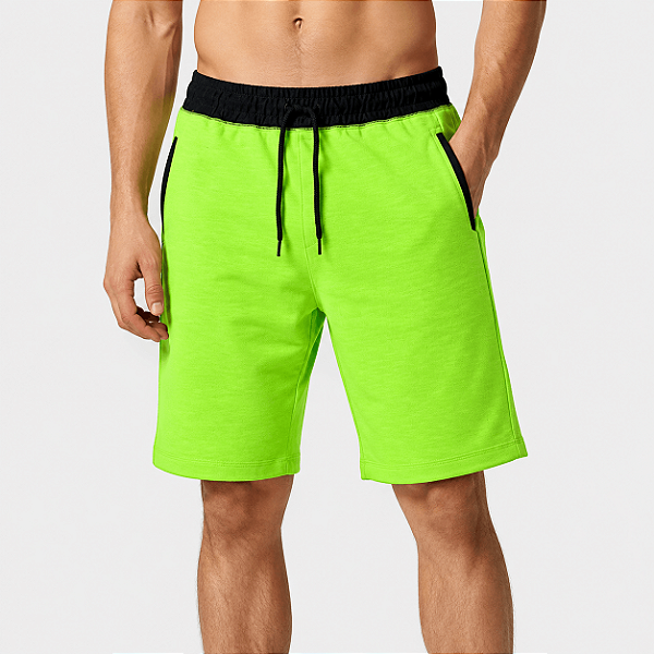 Bermuda Masculina Moletom MXD Conceito Verde Fluorescente