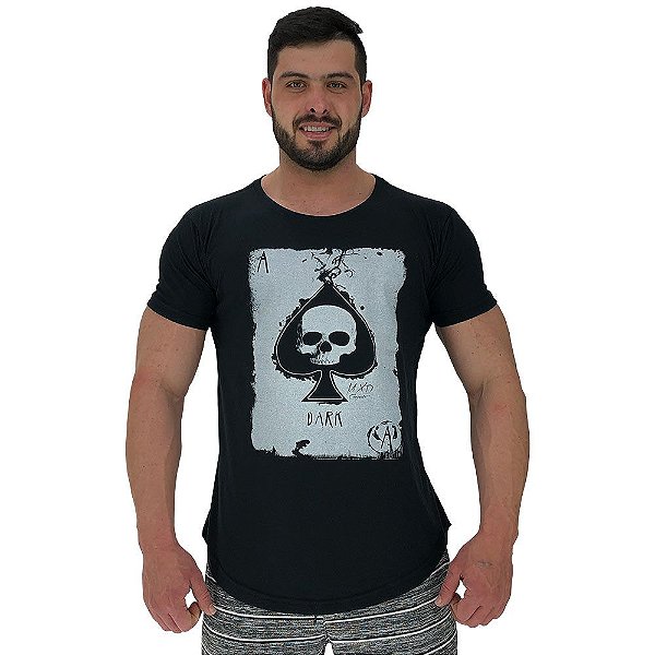 Camiseta Longline Masculina Manga Curta MXD Conceito Dark Skull