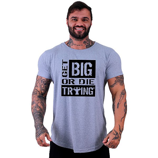 Camiseta Longline Manga Curta MXD Conceito Get Big Or Die Training