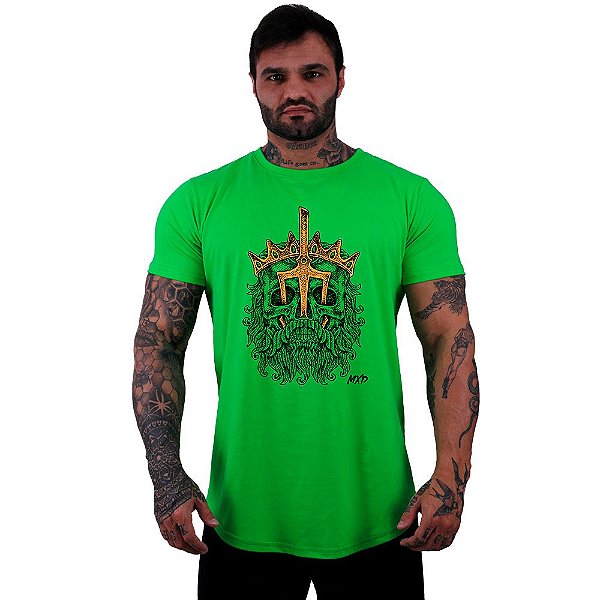 Camiseta Longline Masculina Manga Curta MXD Conceito King Skull