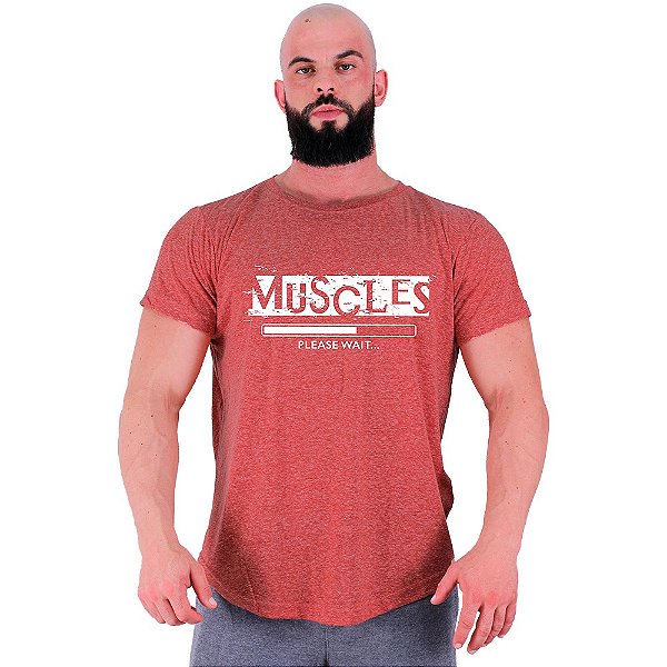 Camiseta Longline Manga Curta MXD Conceito Muscles Please Wait