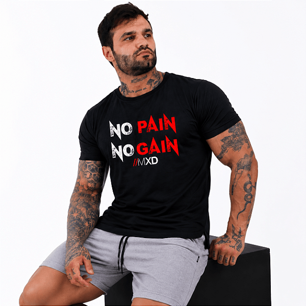 Camiseta Longline Manga Curta MXD Conceito No Pain No Gain