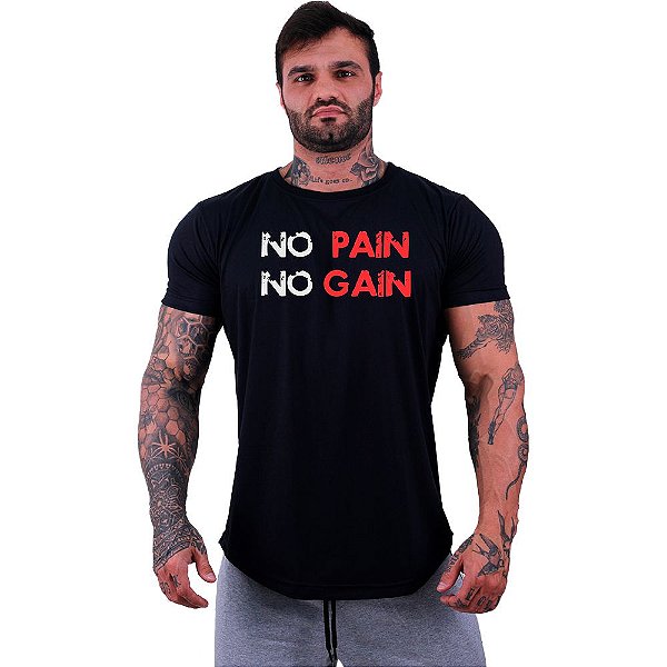 Camiseta Longline Manga Curta MXD Conceito No Pain No Gain