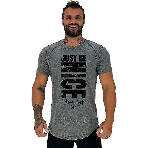 Camiseta Longline Masculina Manga Curta MXD Just Be Nice