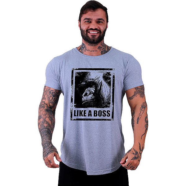 Camiseta Longline Masculina Manga Curta MXD Macaco Like A Boss