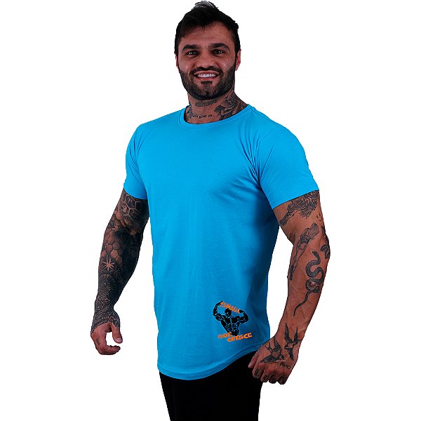 Camiseta Longline Masculina MXD Conceito Estampa Lateral Esmaga Que Cresce Bodybuilder