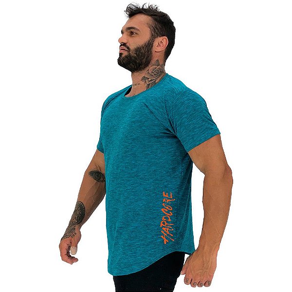 Camiseta Longline Masculina MXD Conceito Estampa Lateral Hardcore Pincel Vertical