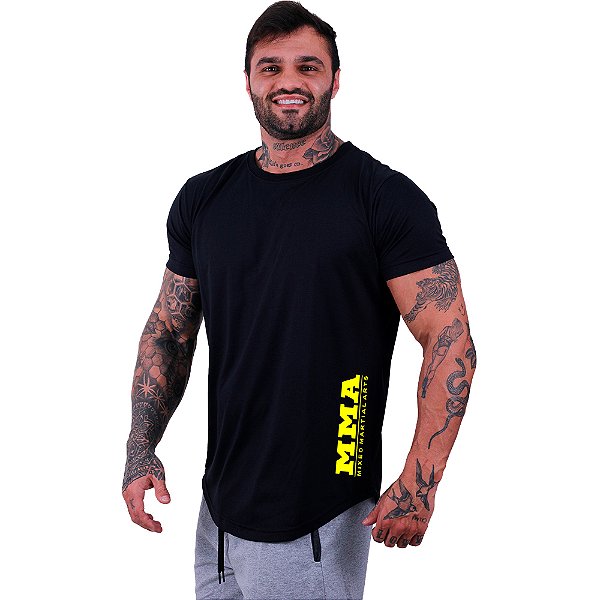 Camiseta Longline Masculina MXD Conceito Estampa Lateral MMA Mixed Martial Arts
