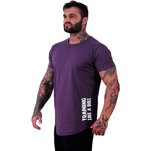 Camiseta Longline Masculina MXD Conceito Estampa Lateral Training Like a Bull