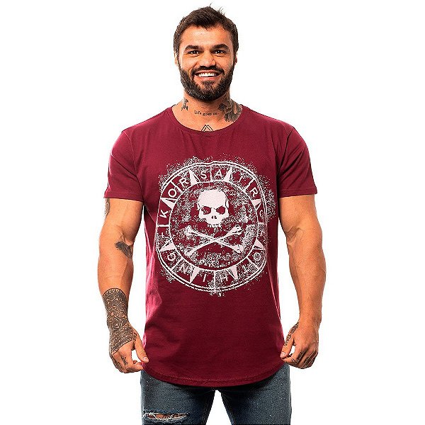 Camiseta Longline Masculina MXD Conceito Limitada Skull And Bone Clothing