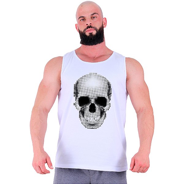 Regata Clássica Tradicional Masculina MXD Conceito Caveira Quadricular