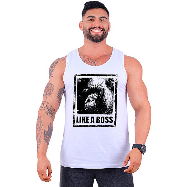 Regata Clássica Tradicional Masculina MXD Conceito Monkey Like A Boss