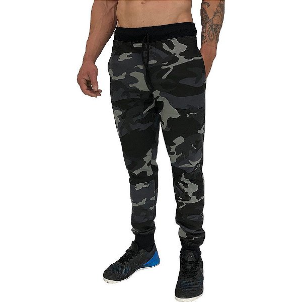 Calça Masculina Moletom MXD Conceito Camuflado Escurecido