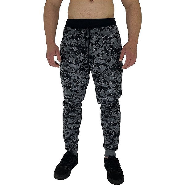 Calça Masculina Moletom MXD Conceito Camuflado Quadricular