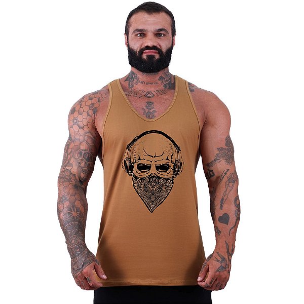 Regata Cavada Masculina MXD Conceito Caveira De Bandana