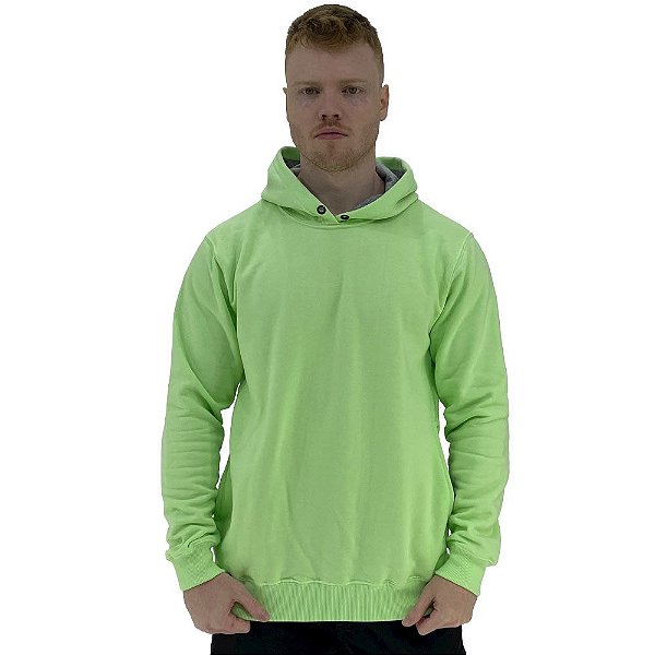 Blusa Moletom Masculino MXD Conceito Com Touca Verde Bebê