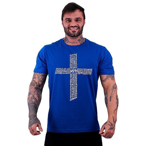 Camiseta Tradicional Manga Curta MXD Conceito Crucifixo Motivacional