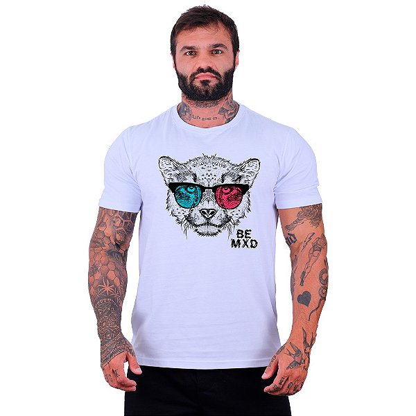 Camiseta Tradicional Manga Curta MXD Conceito Felino Visão 3D