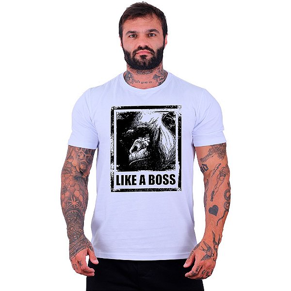 Camiseta Tradicional Manga Curta MXD Conceito Macaco Like A Boss